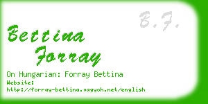 bettina forray business card